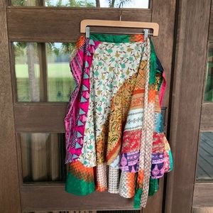 100% silk wrap a round skirt